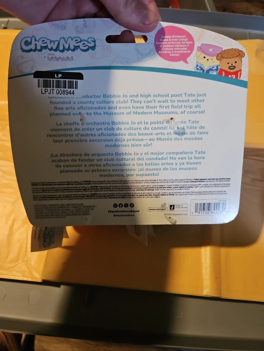 Squishmallows Chew Mees Cowgirl Football Player Dog Plush Toy: NEW
